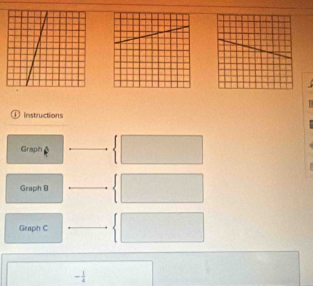 Instructions 
Graph 
Graph B 
Graph C
- 1/4 