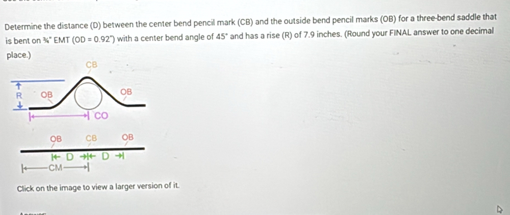 Solved: Determine the distance (D) between the center bend pencil mark ...