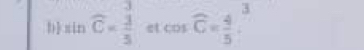 b sin widehat C= 3/5  e cos widehat C= 4/5 .^3