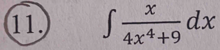 ∈t  x/4x^4+9 dx