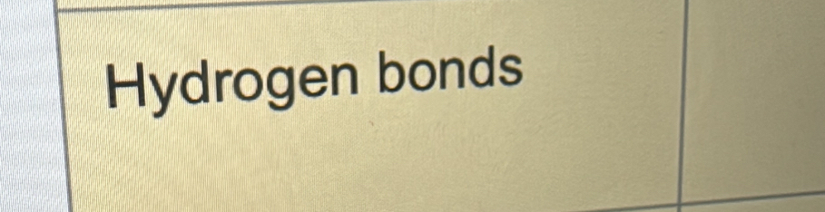 Hydrogen bonds