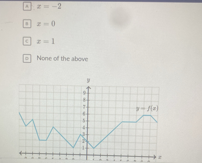 A x=-2
B x=0
c x=1
D None of the above
, η ^ η 4 ^ ^