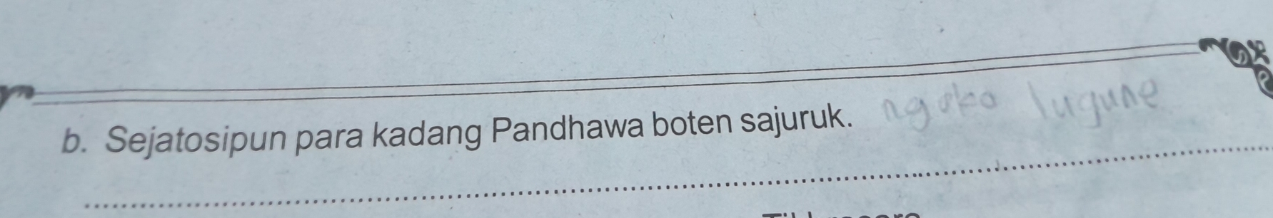 Sejatosipun para kadang Pandhawa boten sajuruk.