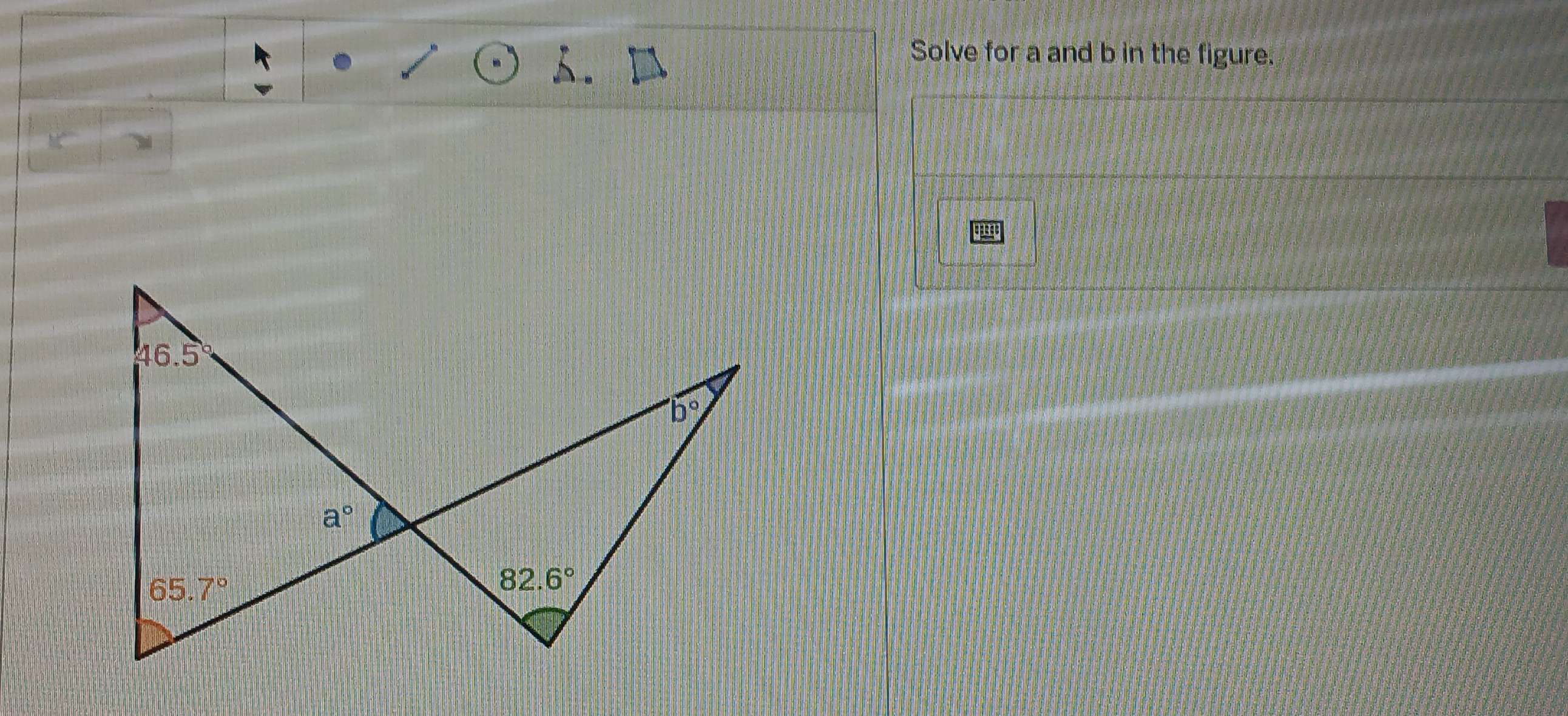 Solve for a and b in the figure.