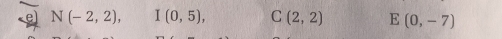 N(-2,2), I(0,5), C (2,2) E (0,-7)
