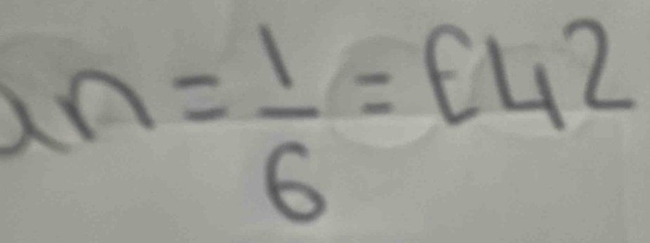 ln = 1/6 =E42