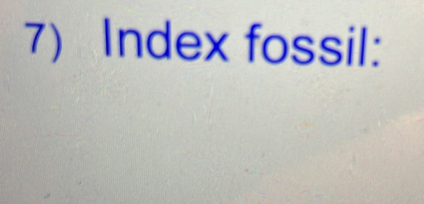 Index fossil: