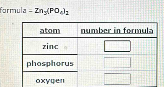 formula =Zn_3(PO_4)_2