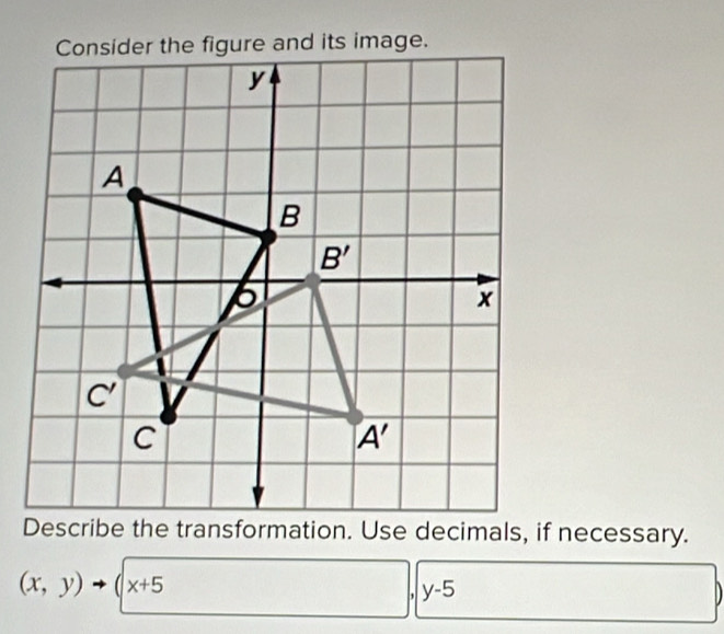 (x,y)to (x+5
, y-5