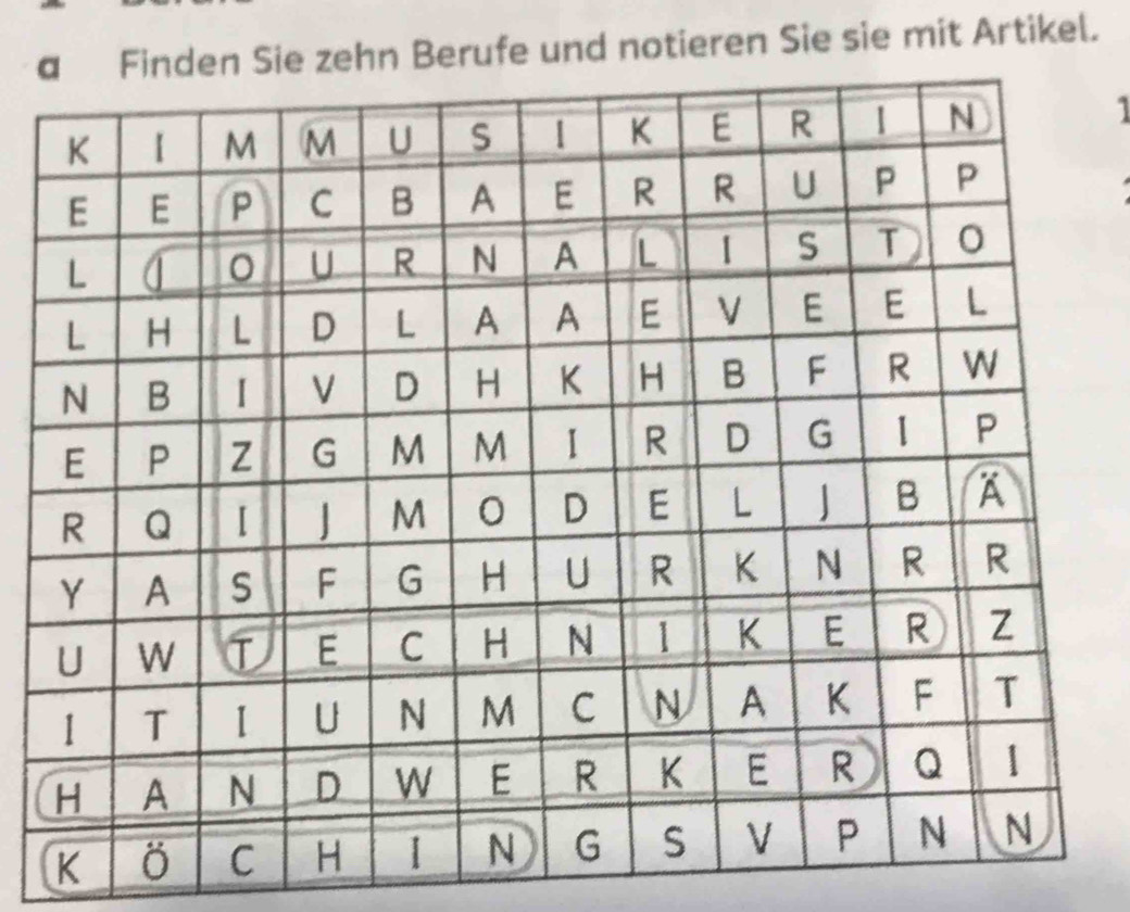 erufe und notieren Sie sie mit Artikel.
K