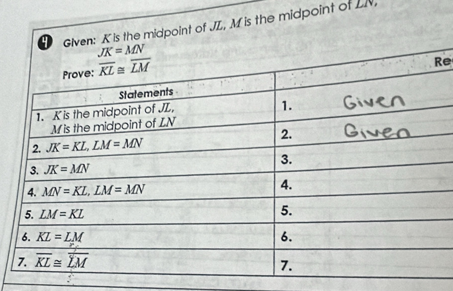 oint of JL, M is the midpoint of LN,
e