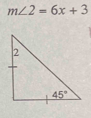 m∠ 2=6x+3