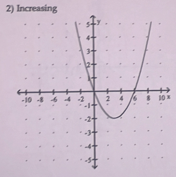 Increasing
x