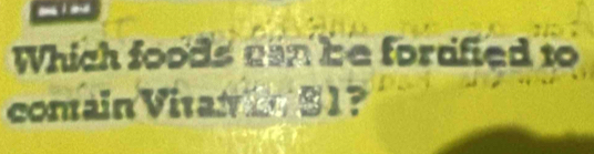 Which foods can be fordfied 10
containVitan 1 81?