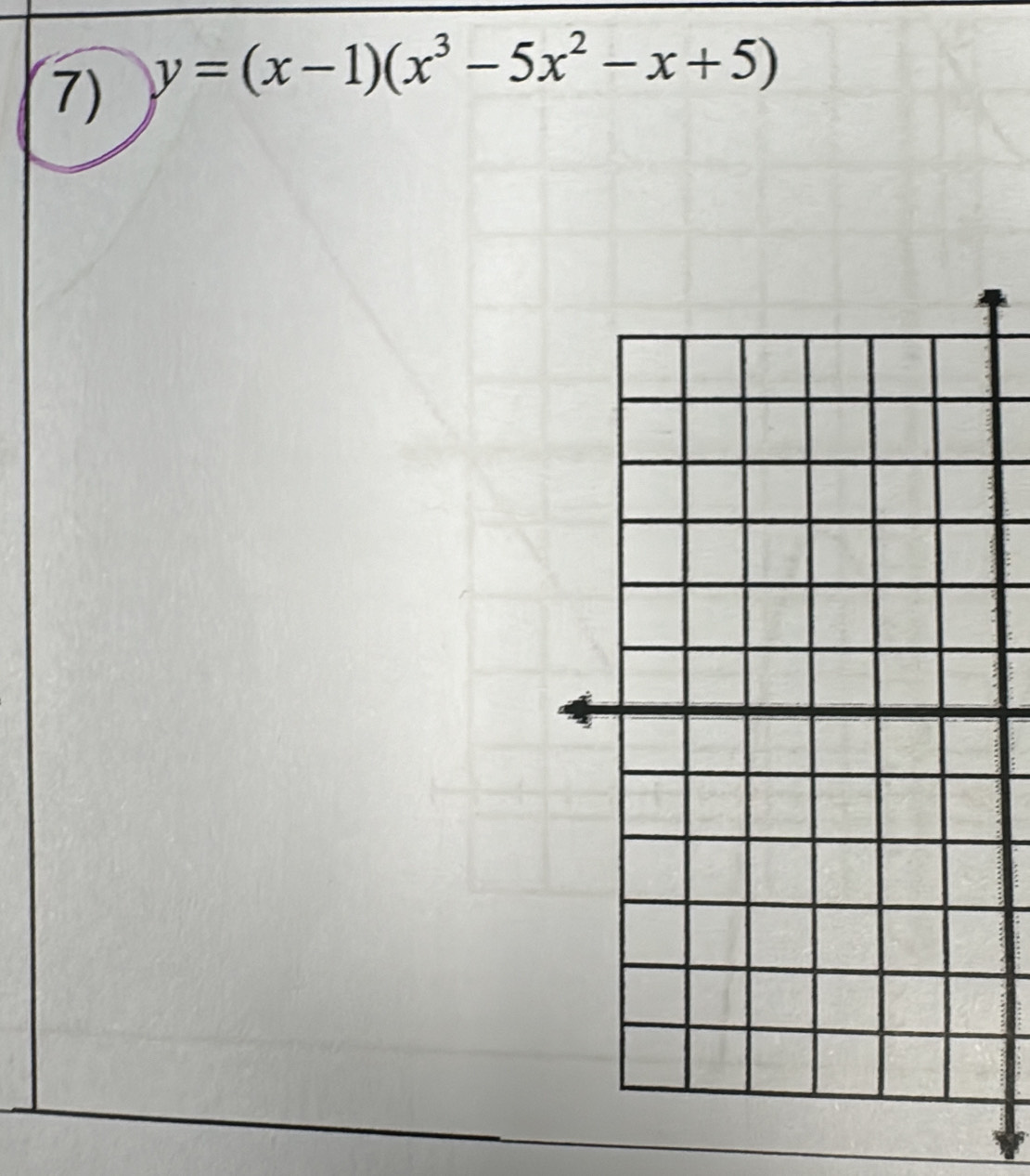 y=(x-1)(x^3-5x^2-x+5)