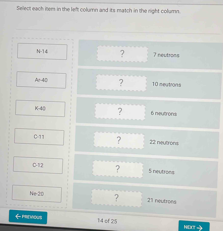 Solved: Select each item in the left column and its match in the right ...