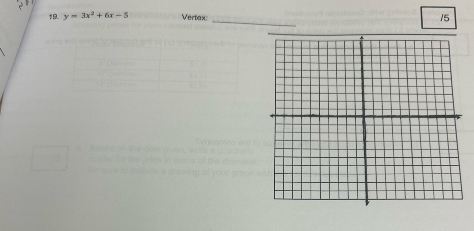 y=3x^2+6x-5 Vertex: 15