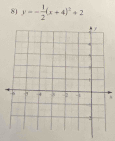 y=- 1/2 (x+4)^2+2
x