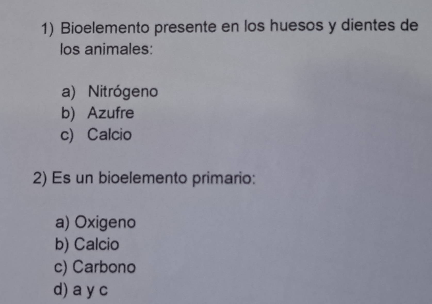 Resuelto:Bioelemento presente en los huesos y dientes de los animales ...