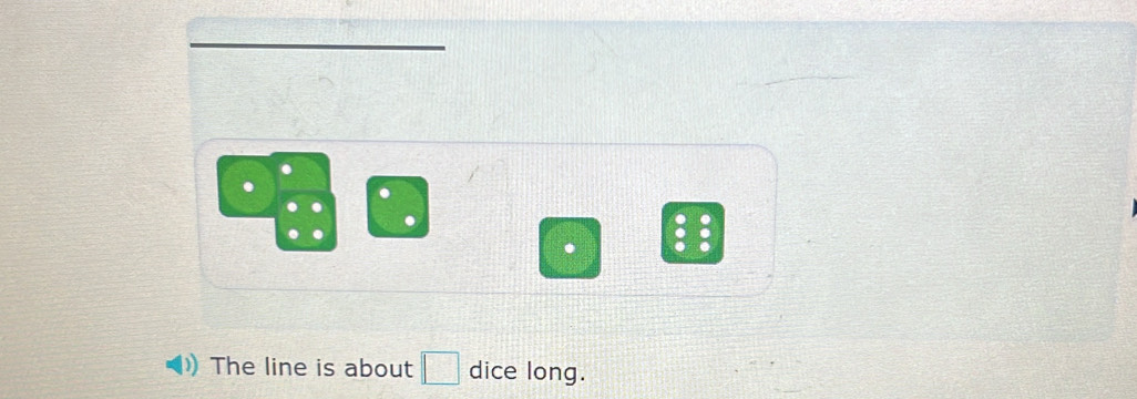 a
The line is about □ dice long.