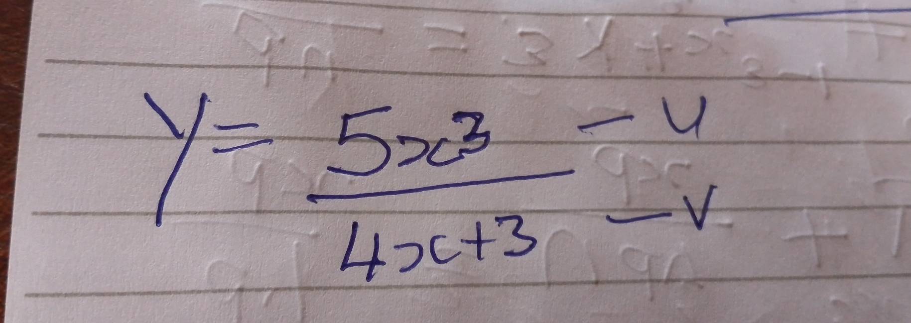 y= 5x^3/4x+3 -4