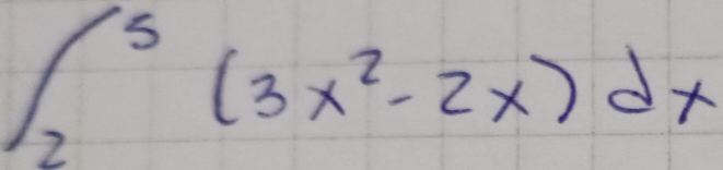 ∈t _2^(5(3x^2)-2x)dx