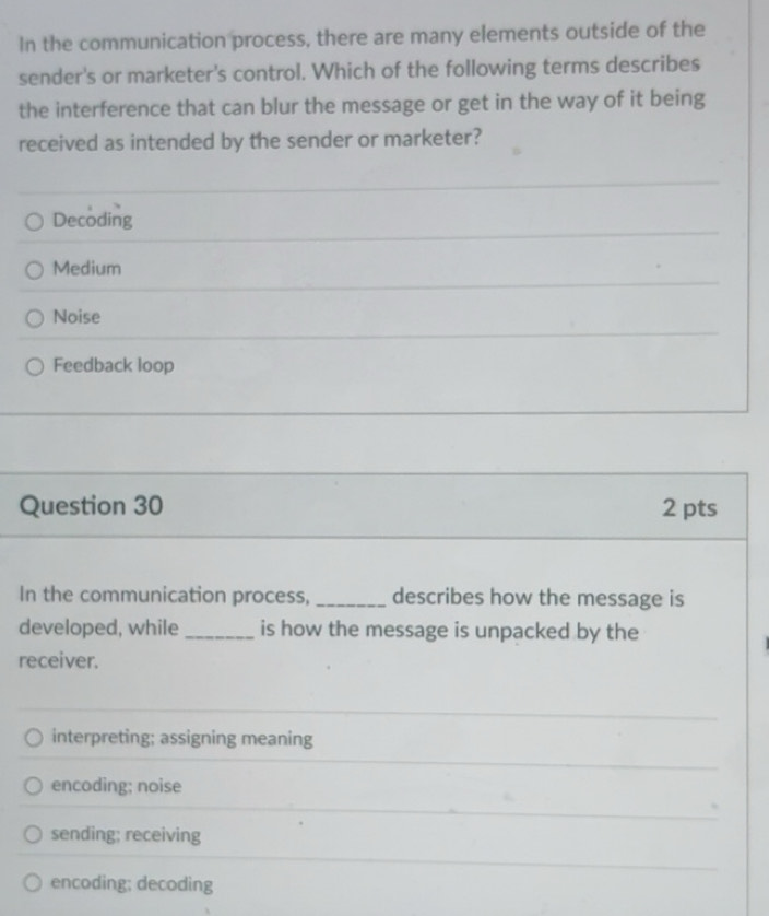 Solved: In the communication process, there are many elements outside ...