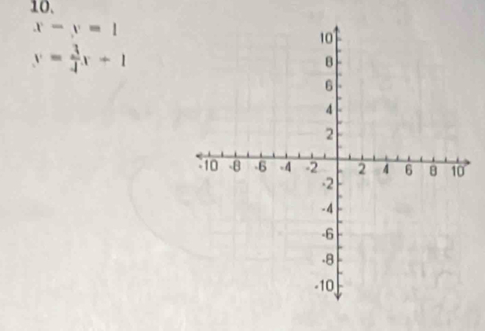 x-y=1
y= 3/4 x+1