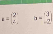 a=beginpmatrix 2 4endpmatrix b=beginpmatrix 3 -2endpmatrix