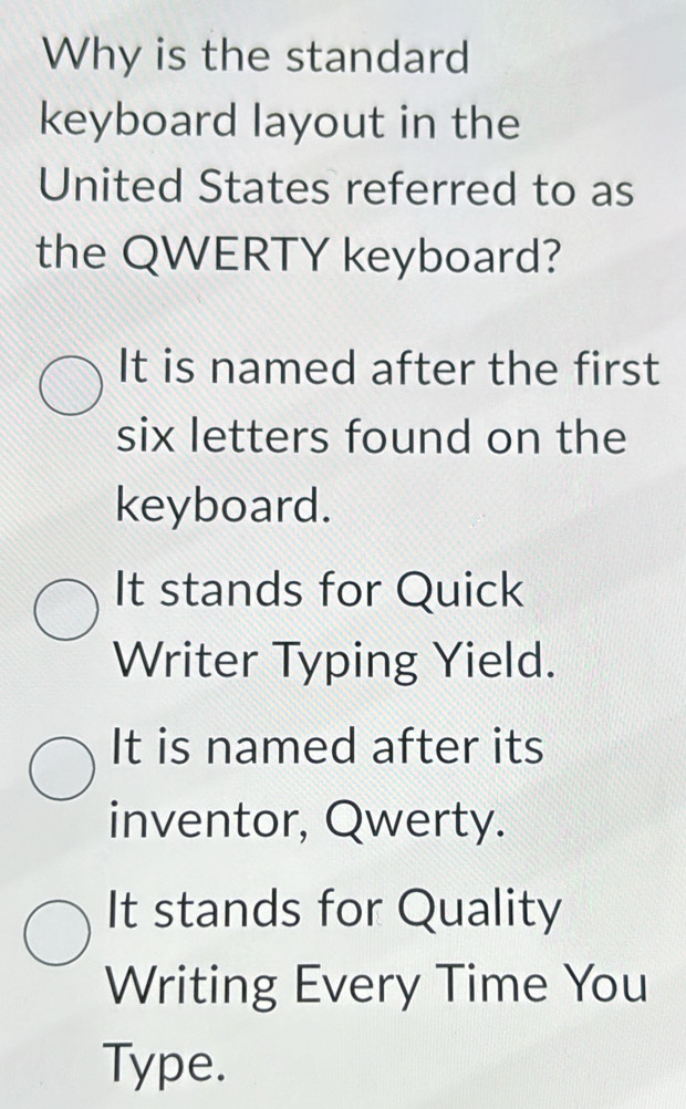 Solved: Why is the standard keyboard layout in the United States ...