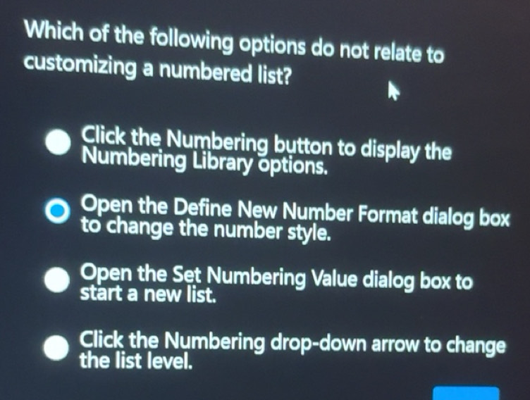 Solved: Which of the following options do not relate to customizing a ...