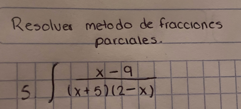 Resolves metodo de fracciones
parciales.