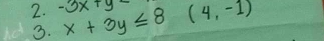 -3x+y- x+3y≤ 8(4,-1)
3.