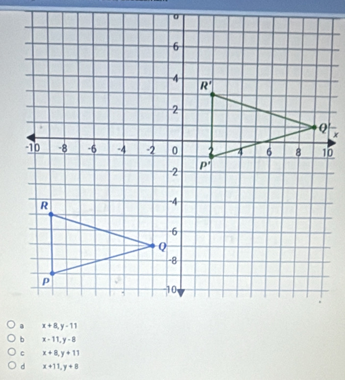 x-11,y-8
C x+8,y+11
d x+11,y+8