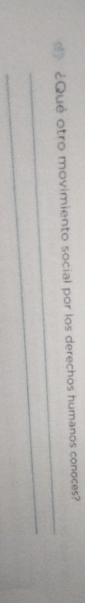 ¿Qué otro movimiento social por los derechos humanos conoces? 
_ 
_