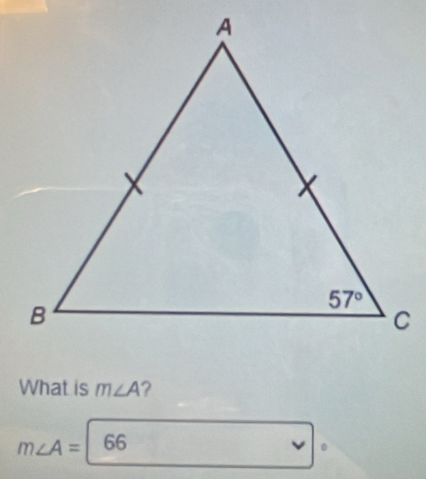 What is m∠ A ?
m∠ A=66.