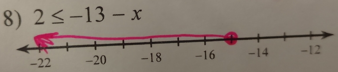 2≤ -13-x