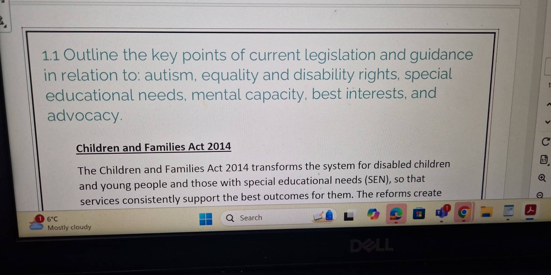 Solved: 1.1 Outline the key points of current legislation and guidance ...
