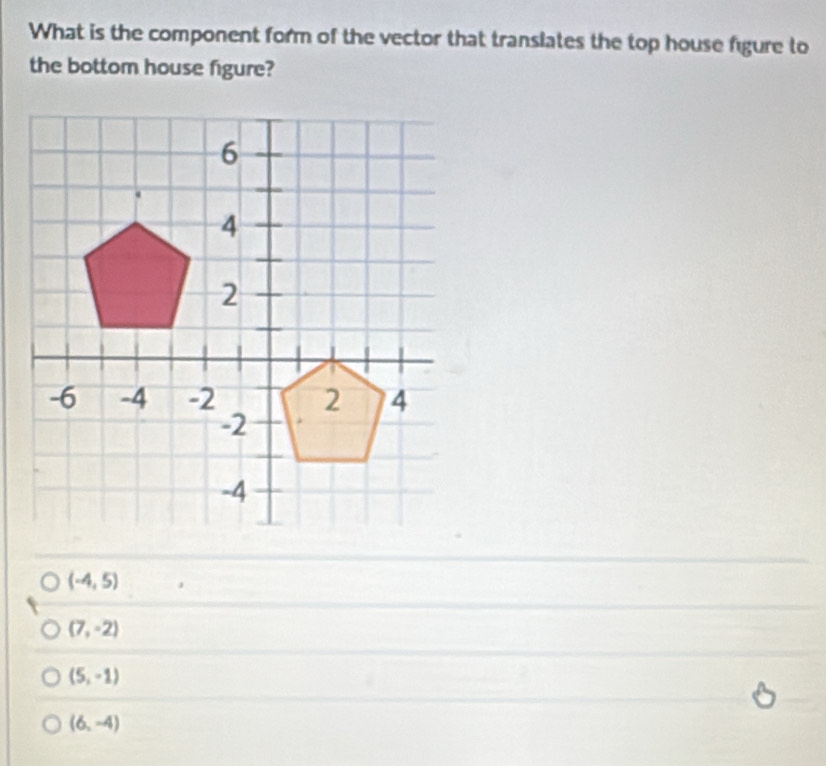 Solved: What is the component form of the vector that translates the ...