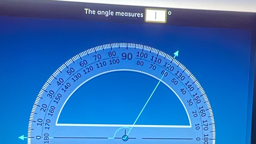 The angle measures □°
o