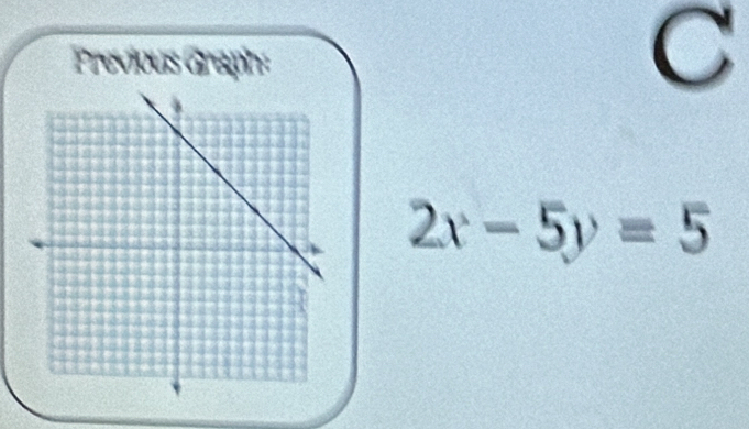 Previous Graph: 
C
2x-5y=5