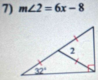 m∠ 2=6x-8