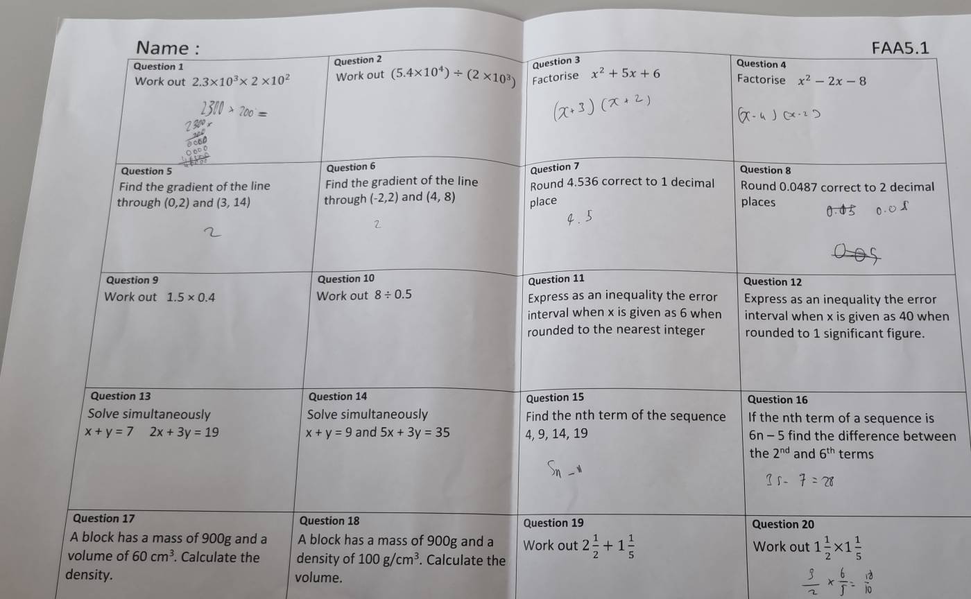 en
density. volume.  9/2 *  6/5 = 12/10 