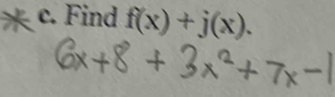 Find f(x)+j(x).