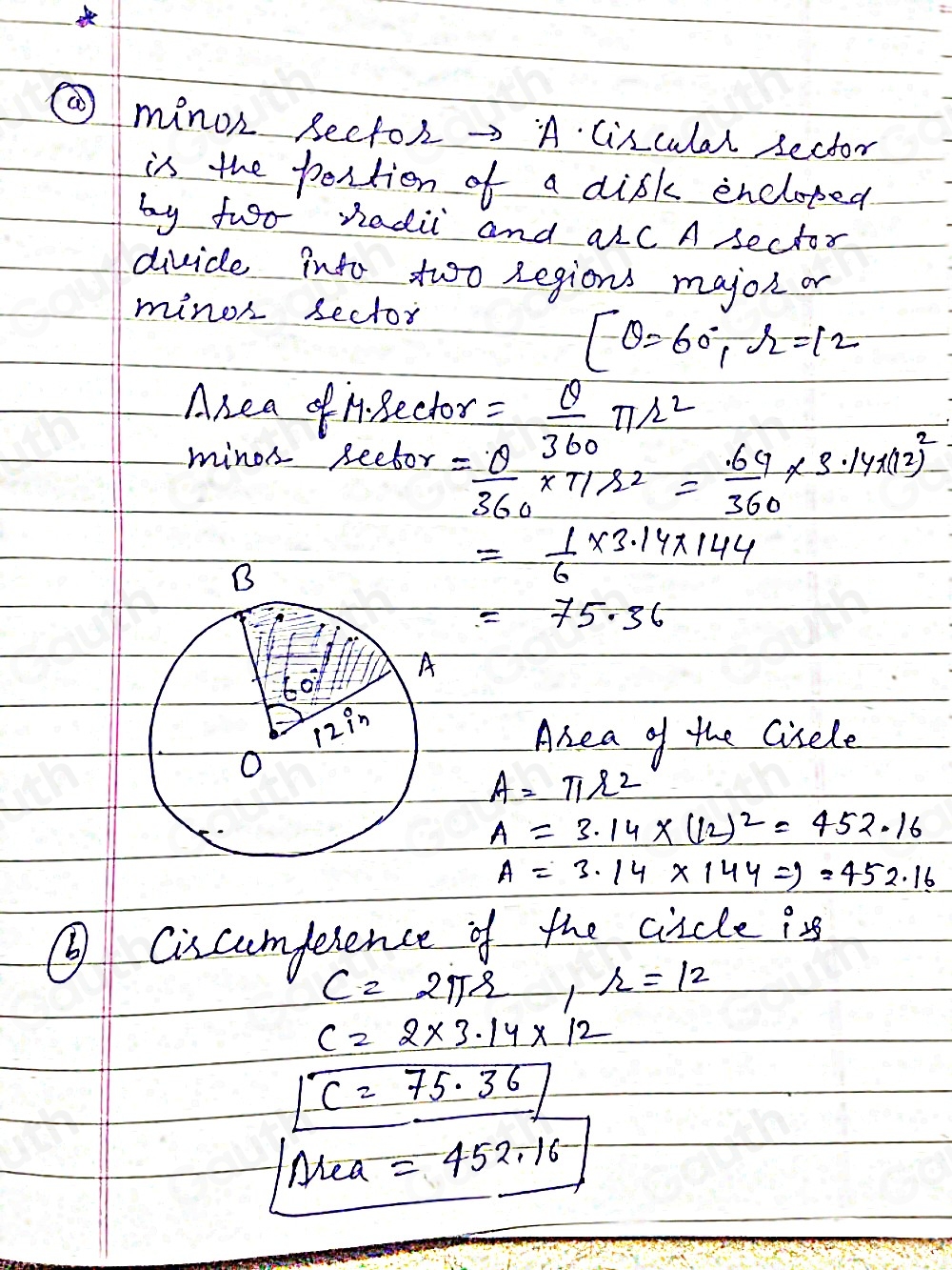 Solved: A portion of a circle that is bounded (surrounded) by two radii ...
