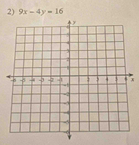 9x-4y=16
x