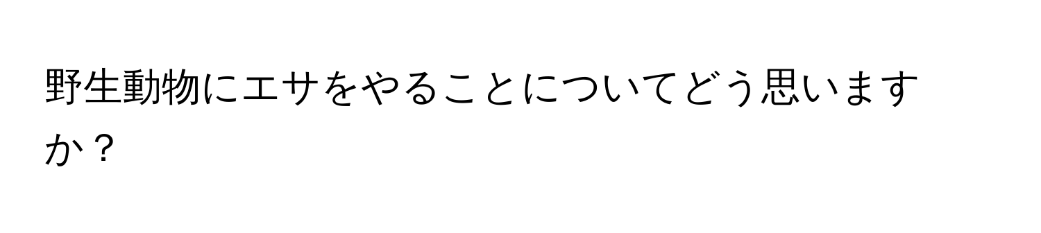 野生動物にエサをやることについてどう思いますか？