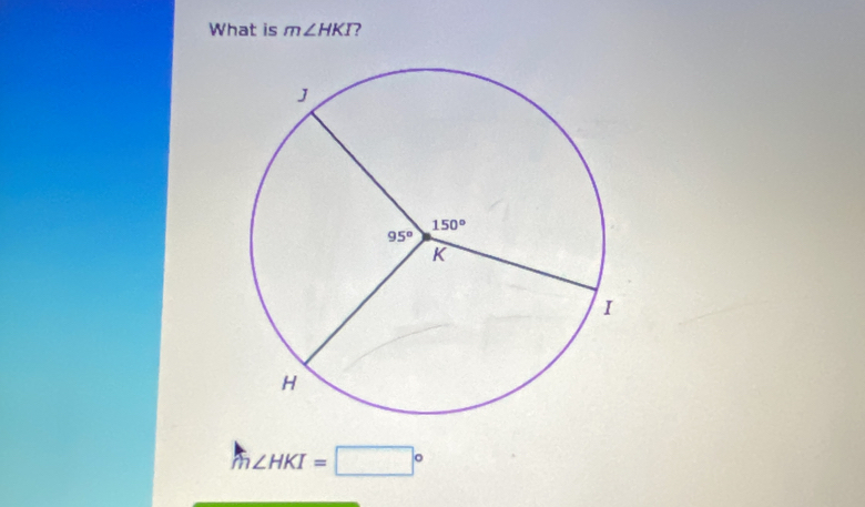 What is m∠ HKI ?
m∠ HKI=□°