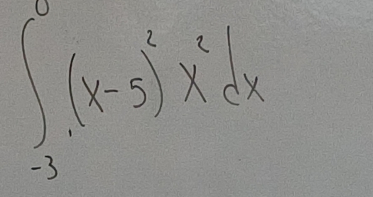 ∈tlimits _(-3)^(10)(x-5)^2x^(21)dx