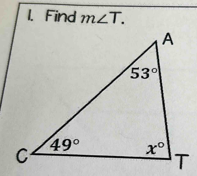 Find m∠ T.